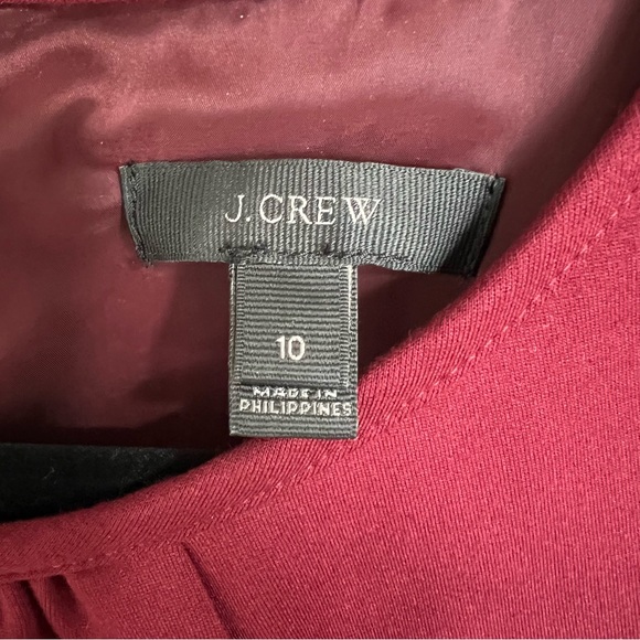 Women’s J. Crew Maroon 3/4 Sleeve Dress - Size 10 - Picture 2 of 9